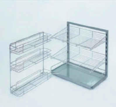 Магический "волшебный" уголок 450 мм бок. крепл. / к фасаду Хром 108311 Lotti 