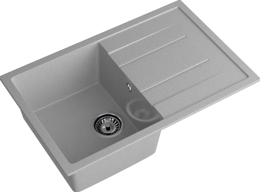 Мойка QUADRO - Серый 780х500х200мм прямоугольный 1 чаша GranFest Q-780L серый 
