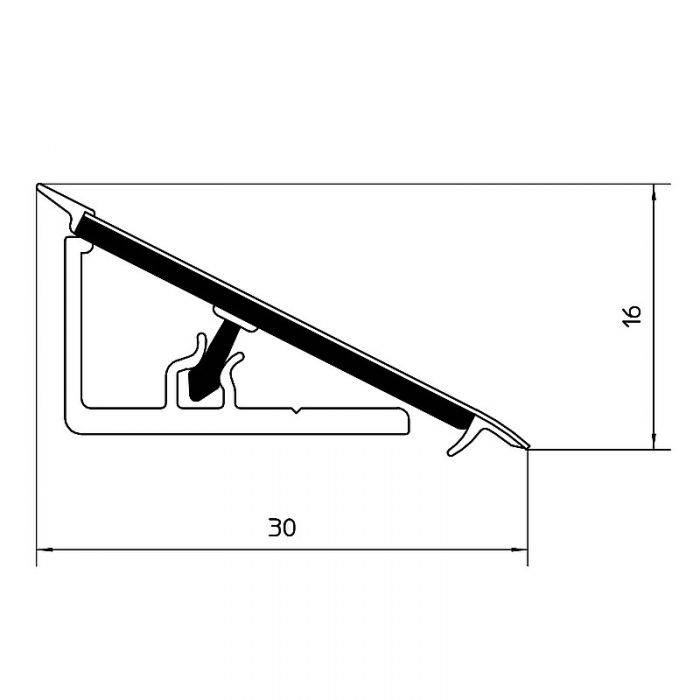 Плинтус Черный матовый 1146L Premium Line - 4 200мм алюминий Rehau 