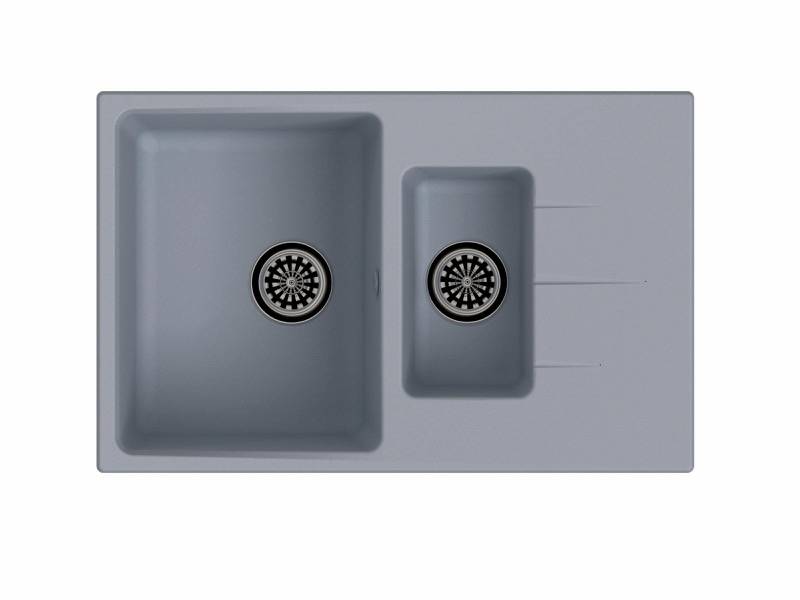 Мойка Gerd 60KF Серый металлик 780х500х200мм прямоугольный 1,5 чаши Ewigstein 60KF 