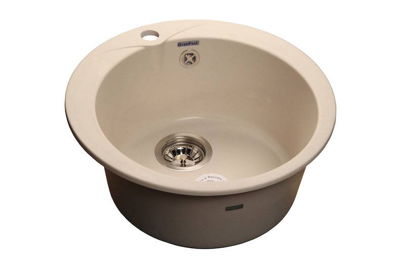 Мойка RONDO - Белый 480х480х194мм круглый 1 чаша GranFest R-480 белый 