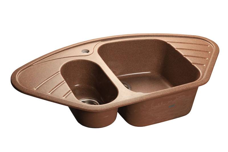 Мойка CORNER - Терракот 960х510х200мм угловой 1,5 чаши GranFest C-960E терракот 