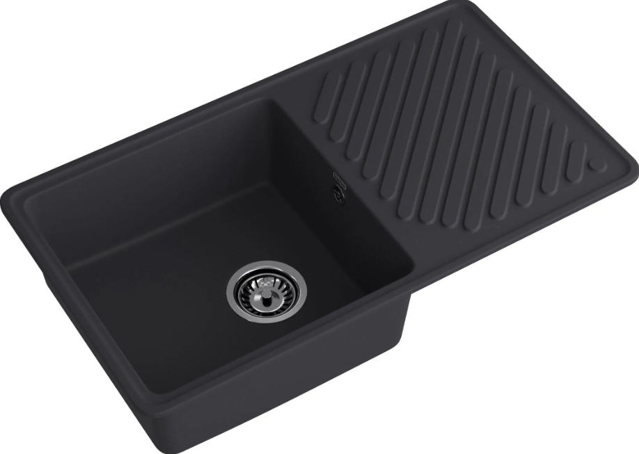 Мойка QUARZ - Черный 860х480х180мм прямоугольный 1 чаша БЕЗ СИФОНА GranFest GF-ZL-53 