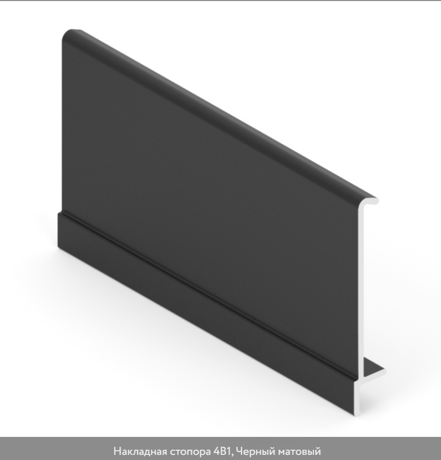 4 в 1 Накладная фиксатора Черный матовый Анодир. 