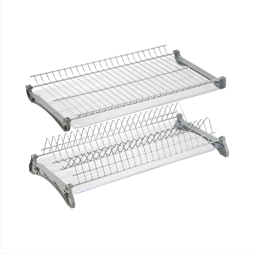 Сушка для посуды двухуровневая 800 мм Вариант 2 Нержавеющая сталь Lemax 