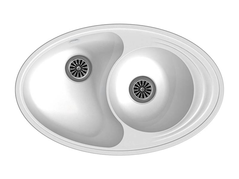 Мойка Elegant W90KF Иней 820х520х190мм овальный 2 чаши Ewigstein W90KF 