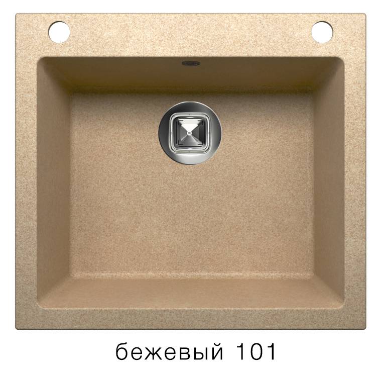 Мойка TOLERO - Бежевый 555х500х200мм прямоугольный 1 чаша Polygran R-111 
