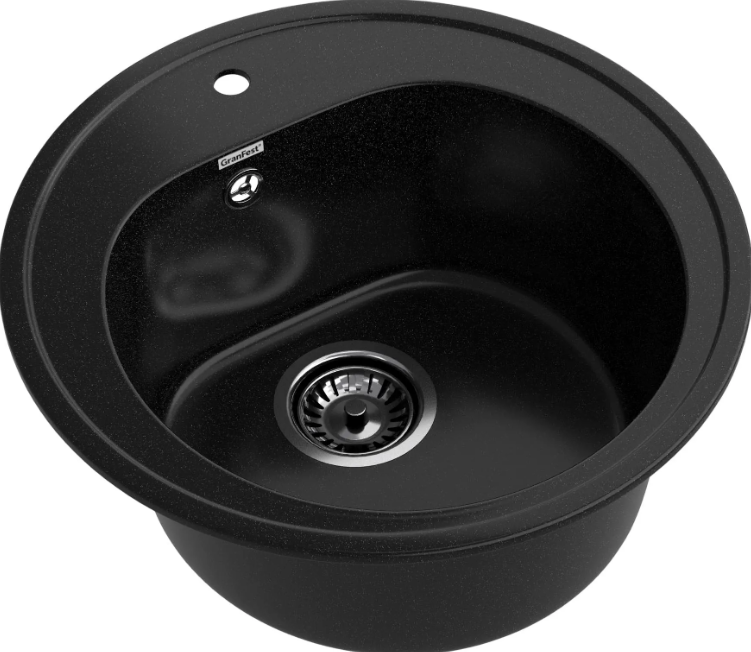 Мойка RONDO - Черный 510х510х190мм круглый 1 чаша GranFest R-510 черный 