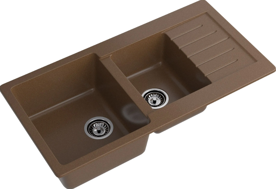 Мойка PRACTIK - Терракот 980х510х200мм прямоугольный 1,5 чаши GranFest P-980KL терракот 