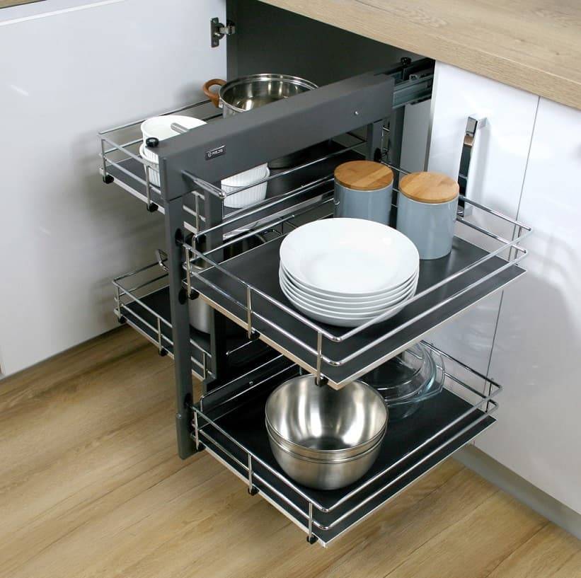 Магический "волшебный" уголок 1200 мм бок. крепл. правое Хром/Графит WE32.0006.43.781 REJS 