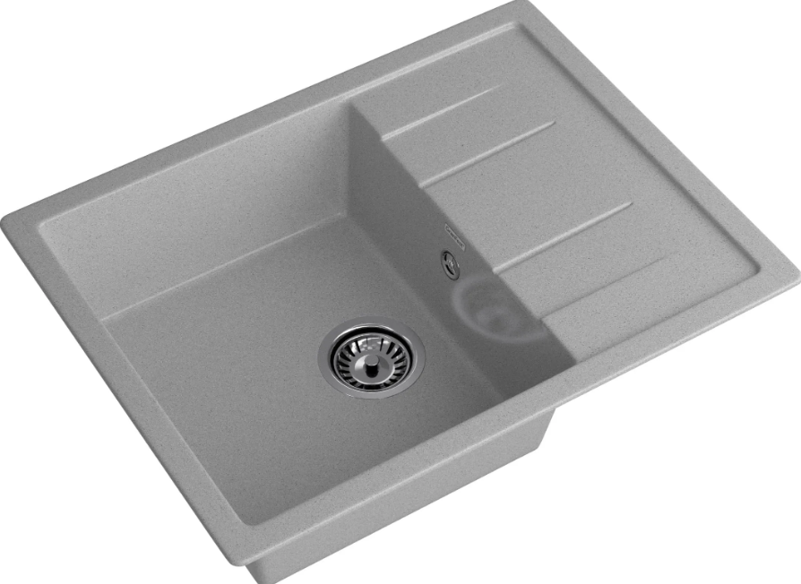 Мойка QUADRO - Серый 650х500х200мм прямоугольный 1 чаша GranFest Q-650L серый  