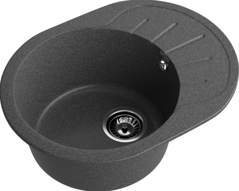 Мойка RONDO - Графит 580х450х200мм овальный 1 чаша GranFest GF-R580L графит 
