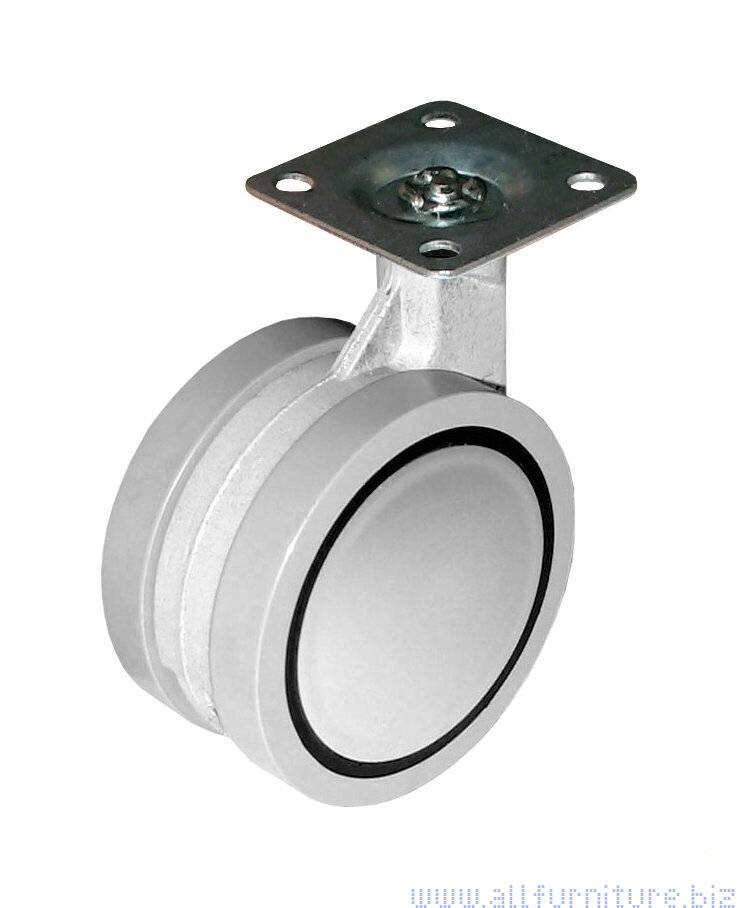 Опора колесная d=60 ОКМ 60 (ОК 60) с металл пятой, мягким ходом серый 
