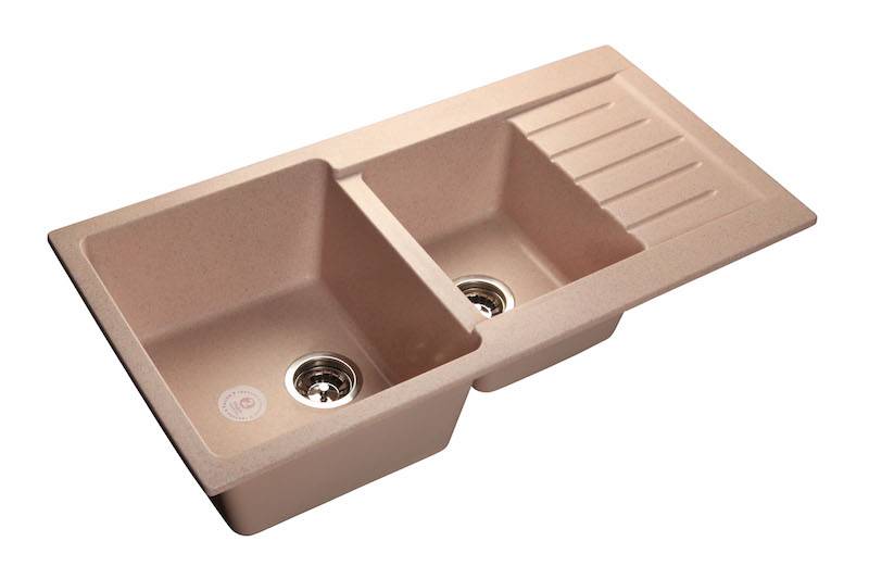 Мойка PRACTIK - Светло-розовый 980х510х200мм прямоугольный 1,5 чаши GranFest P-980KL светло-розовый 