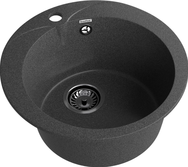 Мойка RONDO - Графит 480х480х194мм круглый 1 чаша GranFest GF-R480 графит 