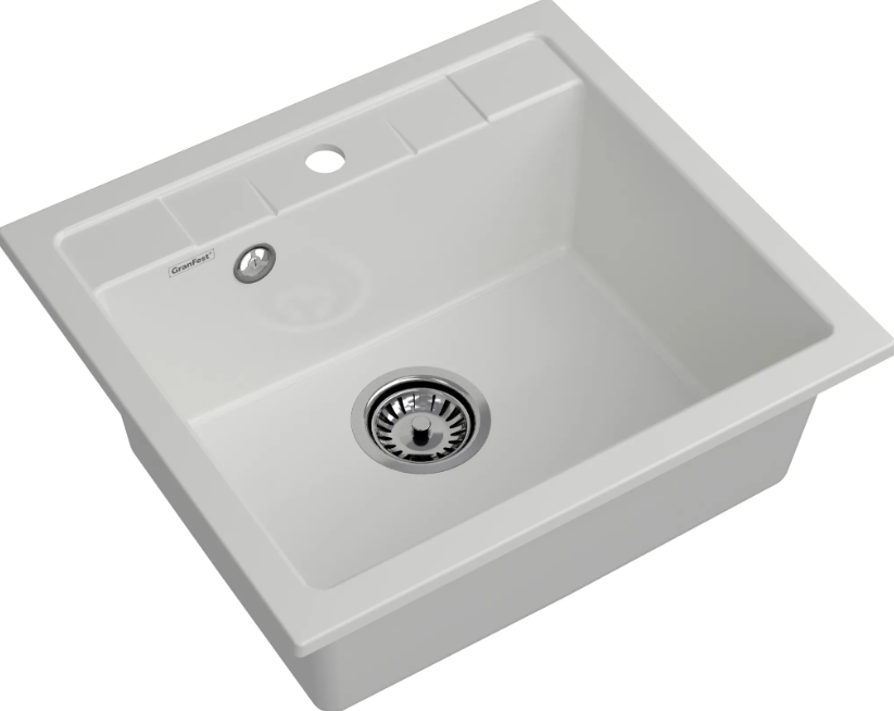 Мойка QUADRO - Иней 560х500х200мм прямоугольный 1 чаша GranFest Q-561 иней 