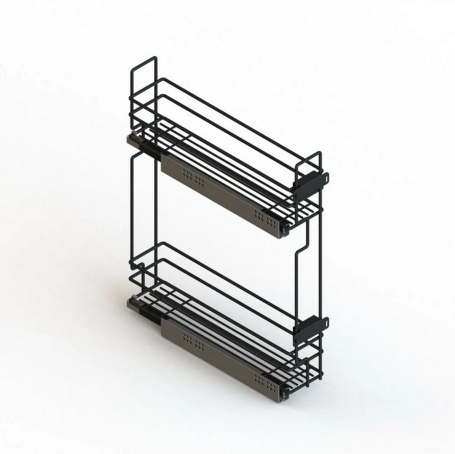 Бутылочница 2 яруса 150 мм бок. крепл. правый графит с доводчиком WE03.7319.01.924 REJS