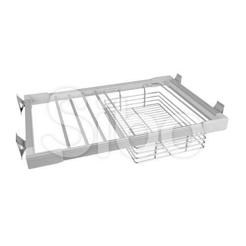 Выкатная корзина для белья с вешалкой для брюк в модуль 764-844 мм 800 SB-KBr/764-844х155