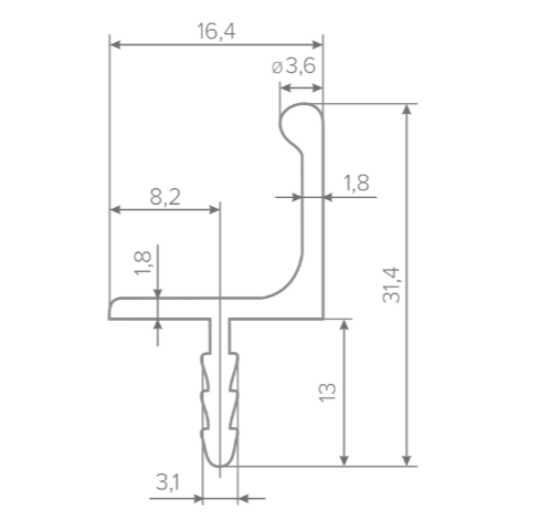02.0137  Ручка профильная Gola-X для верхних баз 5000мм Черный матовый Металл AQ