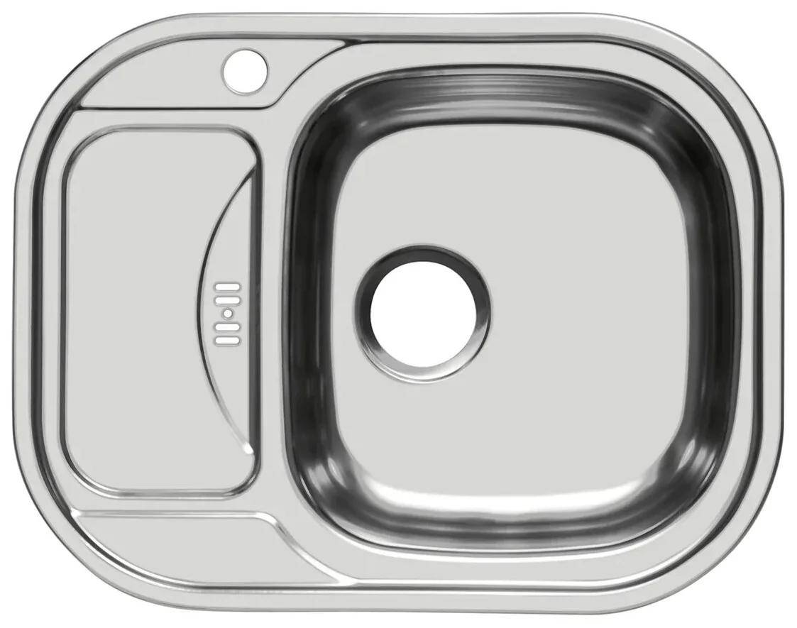Мойка Галант - Глянец 628х488х190мм прямоугольный 1 чаша Правая 0,8 мм (большой слив) БЕЗ СИФОНА UKI