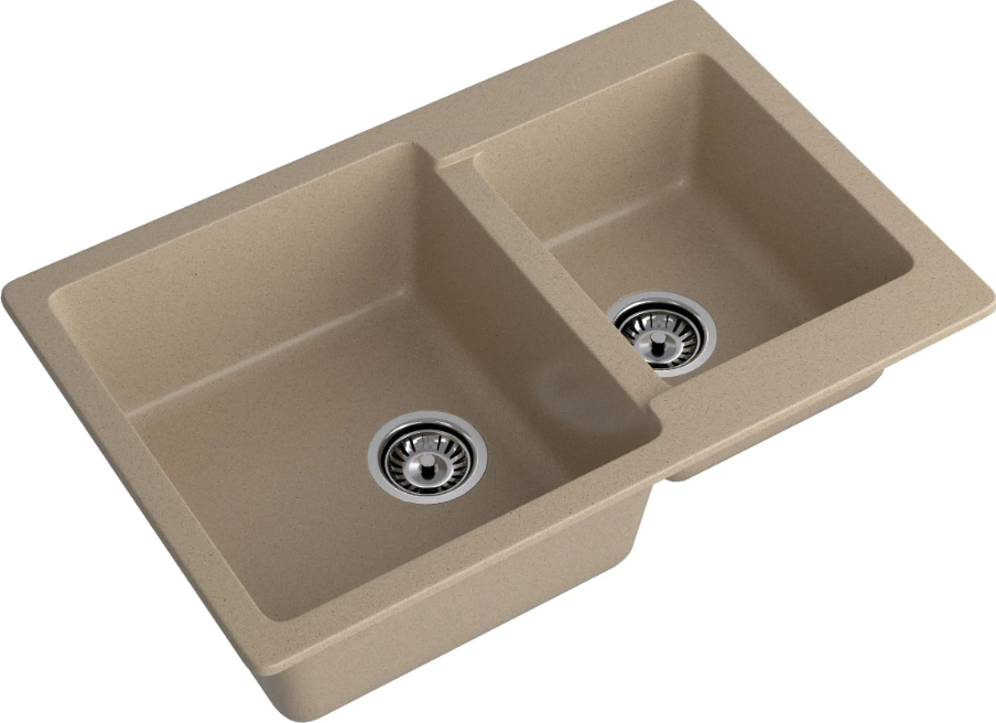Мойка PRACTIK - Песочный 780х510х200мм прямоугольный 1,5 чаши GranFest GF-P780K 