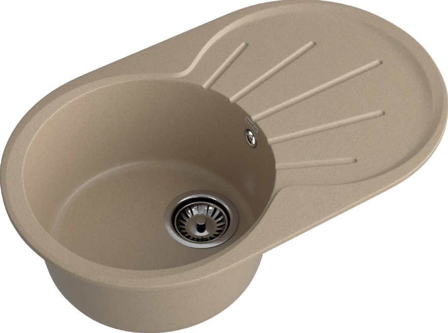 Мойка RONDO - Песочный 750х460х200мм овальный 1 чаша GranFest GF-R750L песочный 