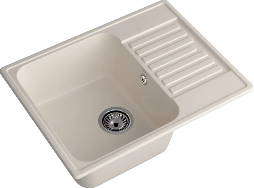 Мойка QUARZ - Белый 620х480х180мм прямоугольный 1 чаша БЕЗ СИФОНА GranFest GF-Z13 