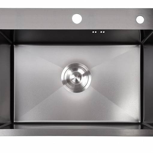 Мойка Amalet - Графит 600х480х220мм прямоугольный 1 чаша 1,2мм с сифоном Amalet 60*48GR 