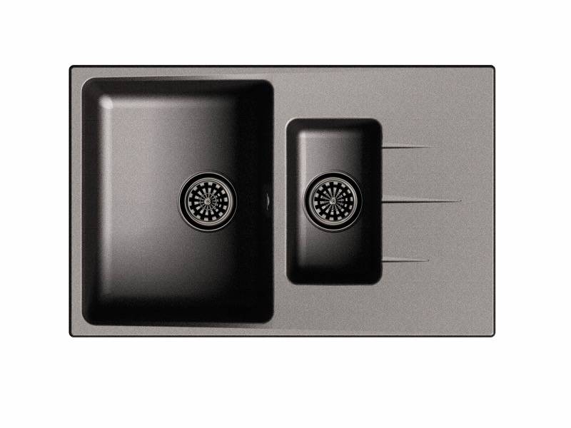 Мойка Gerd 60KF Черный 780х500х200мм прямоугольный 1,5 чаши Ewigstein 60KF 