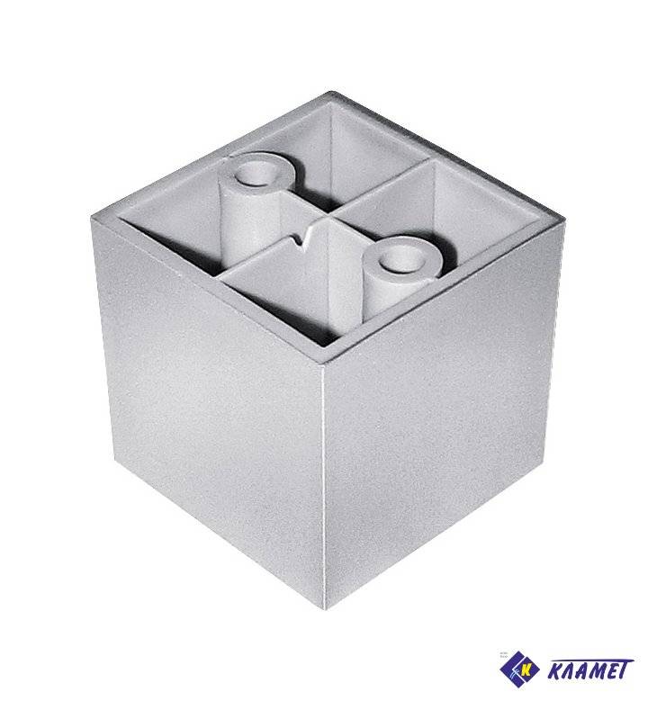 Опора квадратная ОС 50К 50 мм стационарная алюминий 