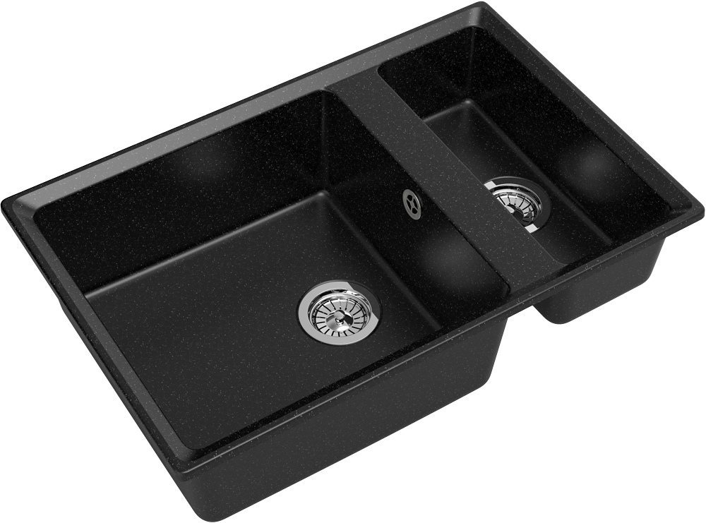 Мойка LEVEL 760K Черный 760х500х200мм прямоугольный 1,5 чаши GranFest GF-LV-760K черный 