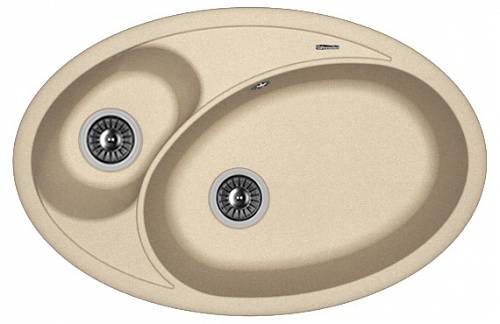 Мойка Селена 780 Бежевый 780х510х217мм овальный 1,5 чаши Florentina 20.265.E0780.104 