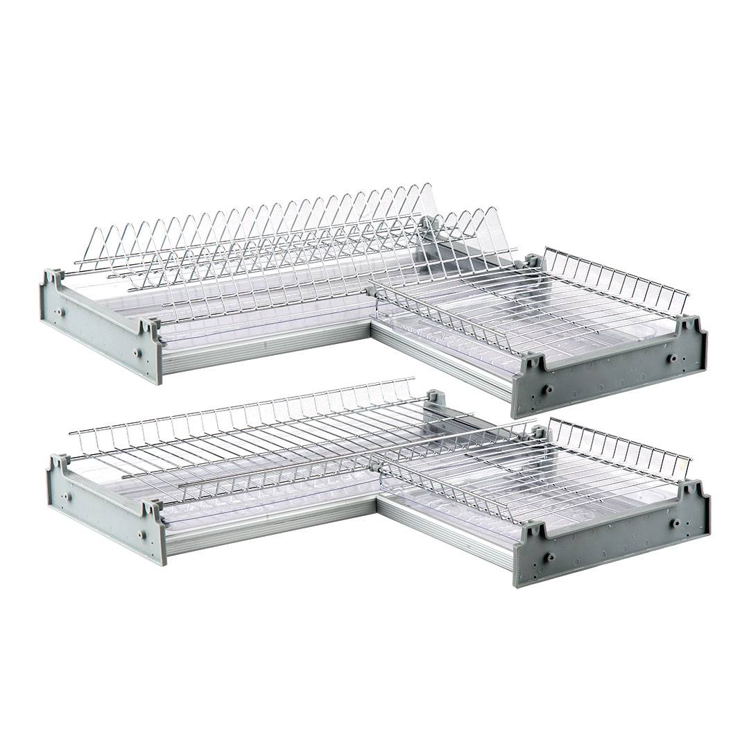 Сушка для посуды двухуровневая 600 мм угловая Хром Китай 