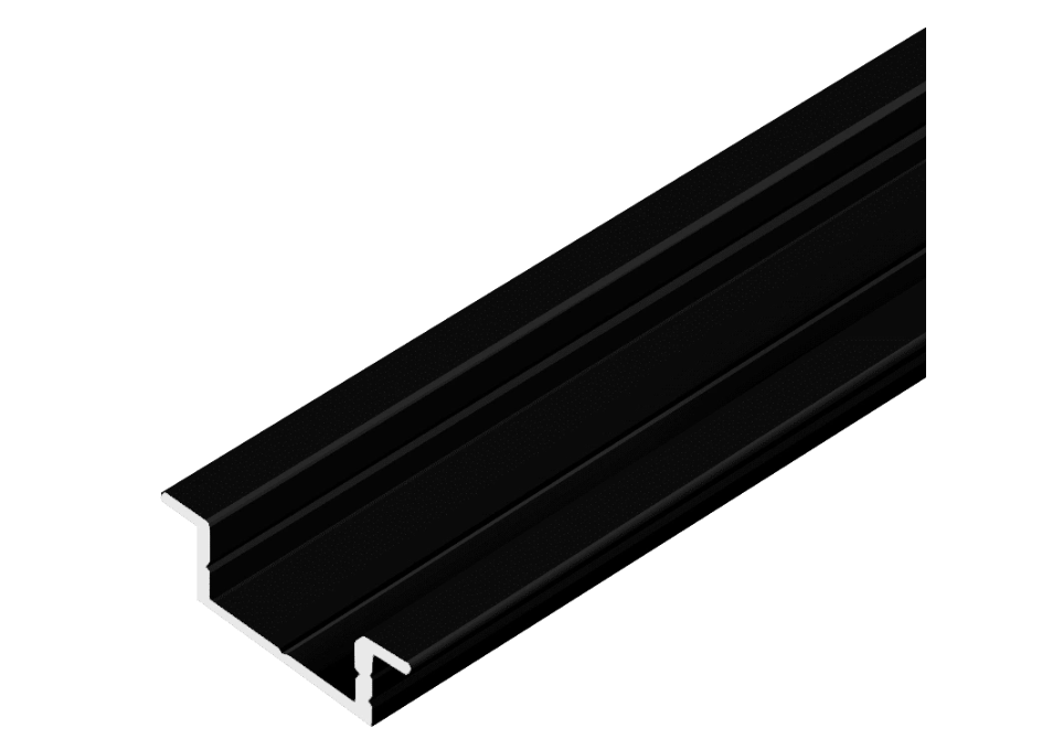 15.0234 Профиль AQ Form для ленты Врезной 2метра 21/15х7мм Черный Без Рассеиват. 