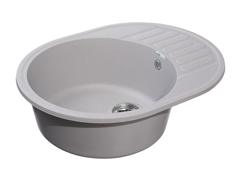 Мойка QUARZ - Серый 620х480х180мм овальный 1 чаша БЕЗ СИФОНА GranFest GF-Z58 