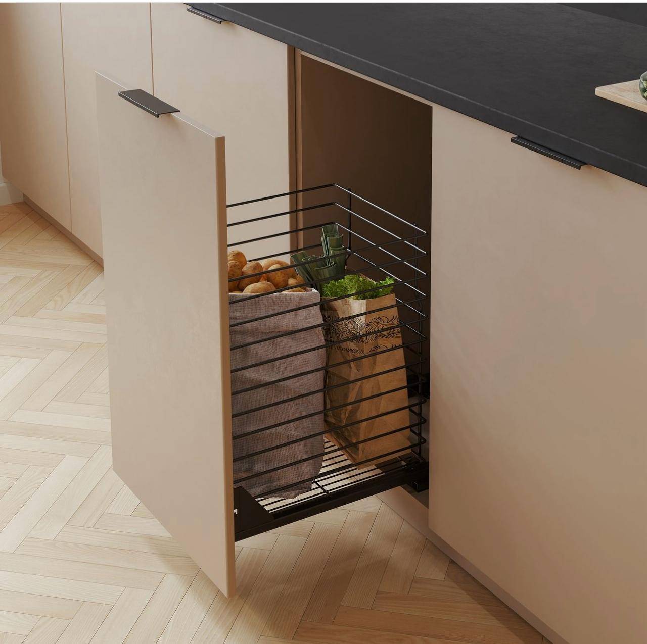 Корзина для хранения 400 мм Графит WE29.0010.01.924+WE29.0014.01.924 REJS 