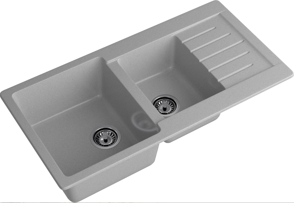 Мойка PRACTIK - Серый 980х510х200мм прямоугольный 1,5 чаши GranFest GF-P980KL 