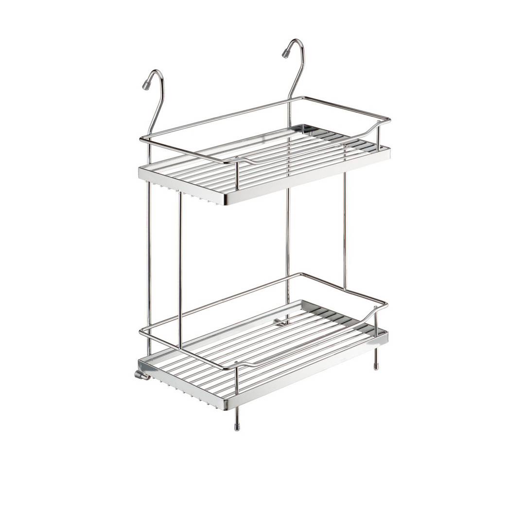 Полка двухярусная большая 300х215х435 мм хром YJ-G205A Lemax