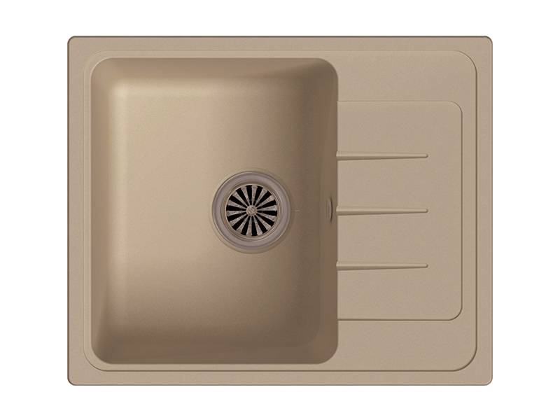 Мойка Elegant 45F Крем 580х480х195мм прямоугольный 1 чаша Ewigstein E-45F 