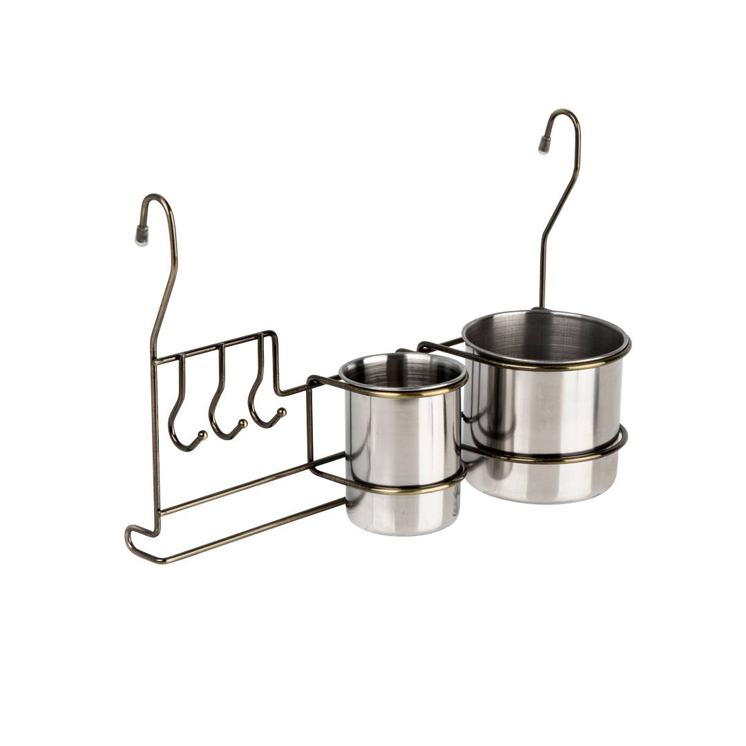 Полка для столовых приборов со стаканами 340х140х225 мм бронза MX-400 BA Lemax