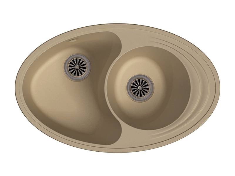 Мойка Elegant W90KF Топаз 820х520х190мм овальный 2 чаши Ewigstein W90KF 