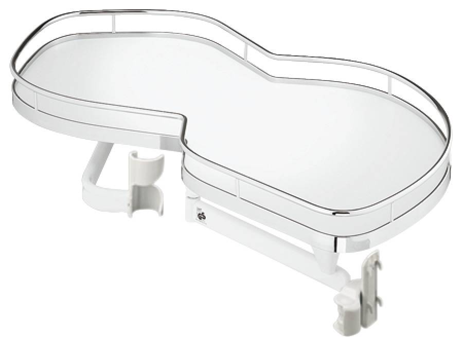 Механизм выкатной типа "лепесток" 1 000 мм бок. крепл. Хром с доводчиком 541.30.151 левый Hafele 