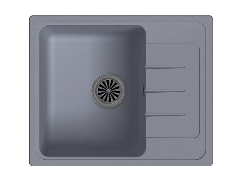 Мойка Elegant 45F Серый металлик 580х480х195мм прямоугольный 1 чаша Ewigstein E-45F 