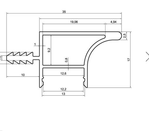 LAGO Ручка с подсветкой для верхних баз 3 000 мм Золото матовый Алюминий LAGO