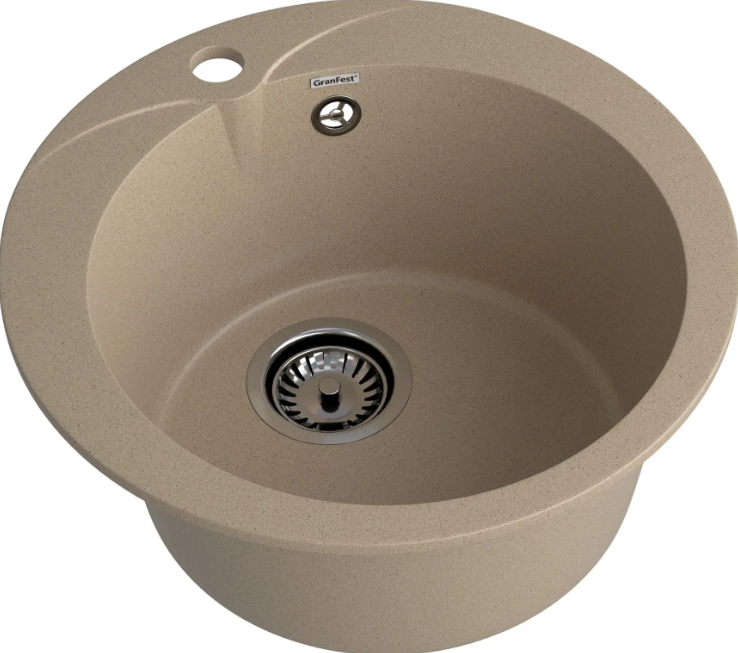 Мойка RONDO - Песочный 480х480х194мм круглый 1 чаша GranFest GF-R480 песочный 