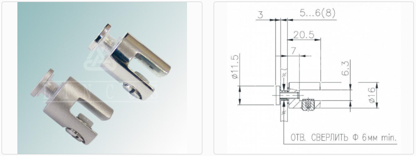 Кронштейн 4.06 (01) никель Линкос 