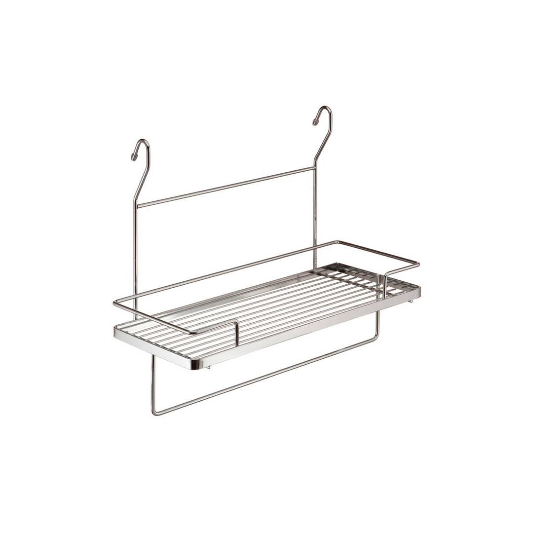 Полка одноярусная с держателем для полотенца 450х210х380 мм хром YJ-G214B Lemax