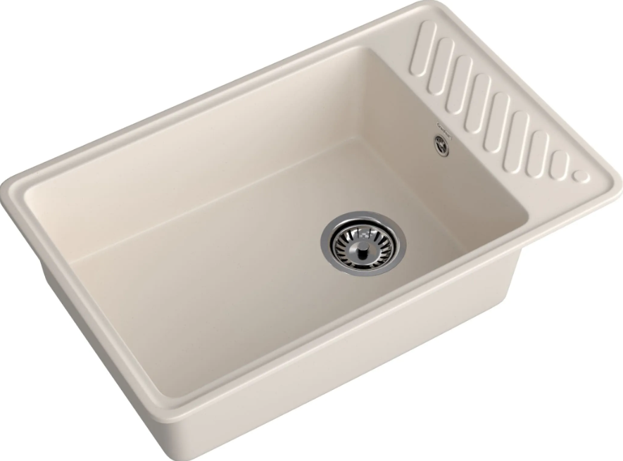 Мойка QUARZ - Белый 760х480х180мм прямоугольный 1 чаша БЕЗ СИФОНА GranFest GF-ZL-51 