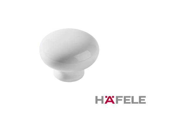 130.08.708 Ручка кнопка Белый Керамика Hafele