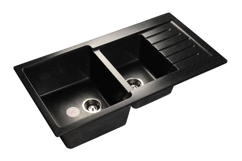 Мойка PRACTIK - Черный 980х510х200мм прямоугольный 1,5 чаши GranFest GF-P980KL 